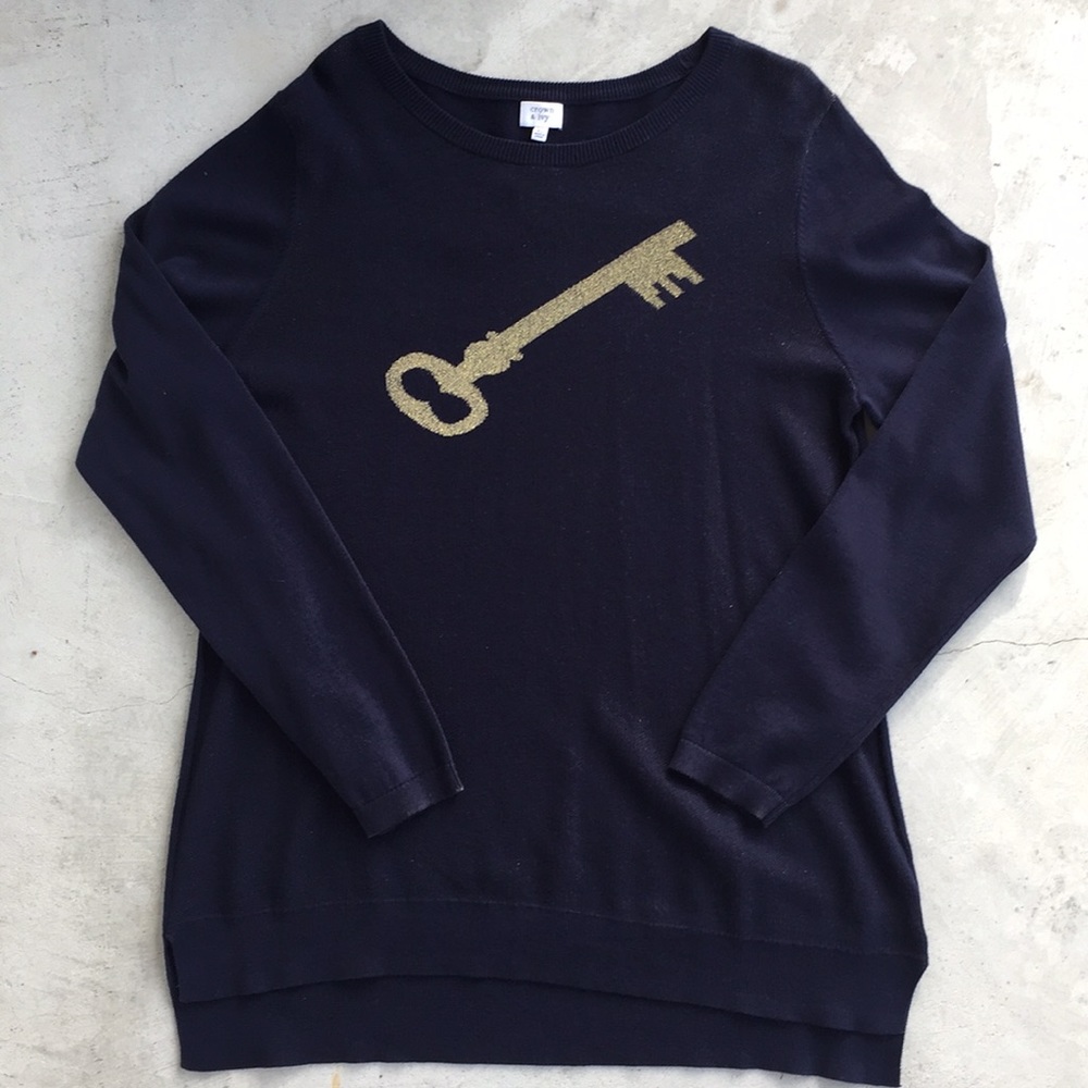 Crown & Ivy Navy Blue Knit Sweater